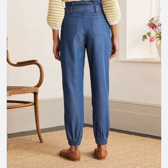 Boden Paperbag Utility Jogger Chambray Denim Size 10 Lightweight Preppy - Picture 2 of 11